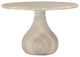 Smooch Indoor/Outdoor Dining Table, Travertine, 47