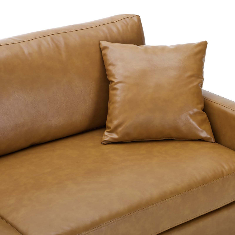 Juliana Vegan Leather Sofa, Tan
