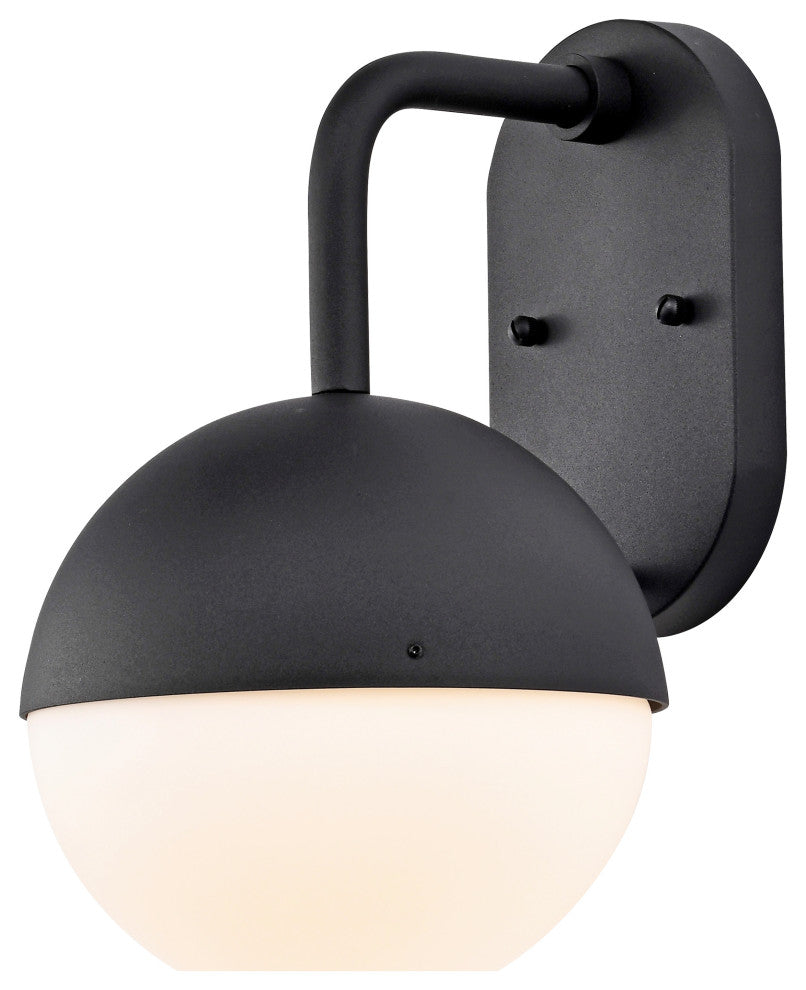 Atmosphere 6W LED Medium Wall Lantern, Matte Black/White Opal