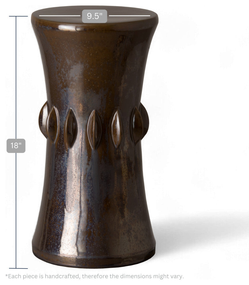 Jewel Gunmetal Ceramic Outdoor Side Table