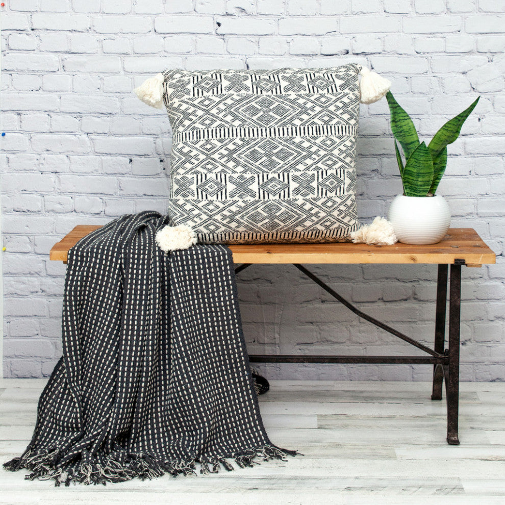 Parkland Collection Toby Transitional Cream Throw Pillow