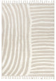 Nuloom Ianthe Abstract Stripes High-Low Tasseled Rug, Beige 5' x 7' 6"