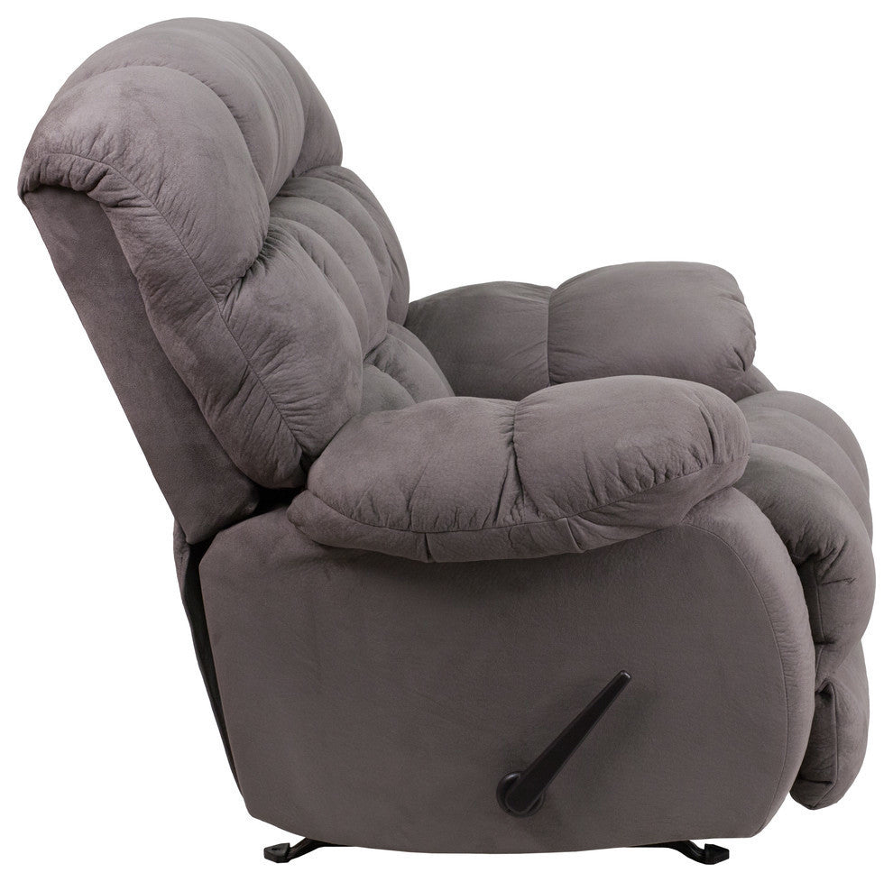 Contemporary Softsuede Graphite Microfiber Rocker Recliner