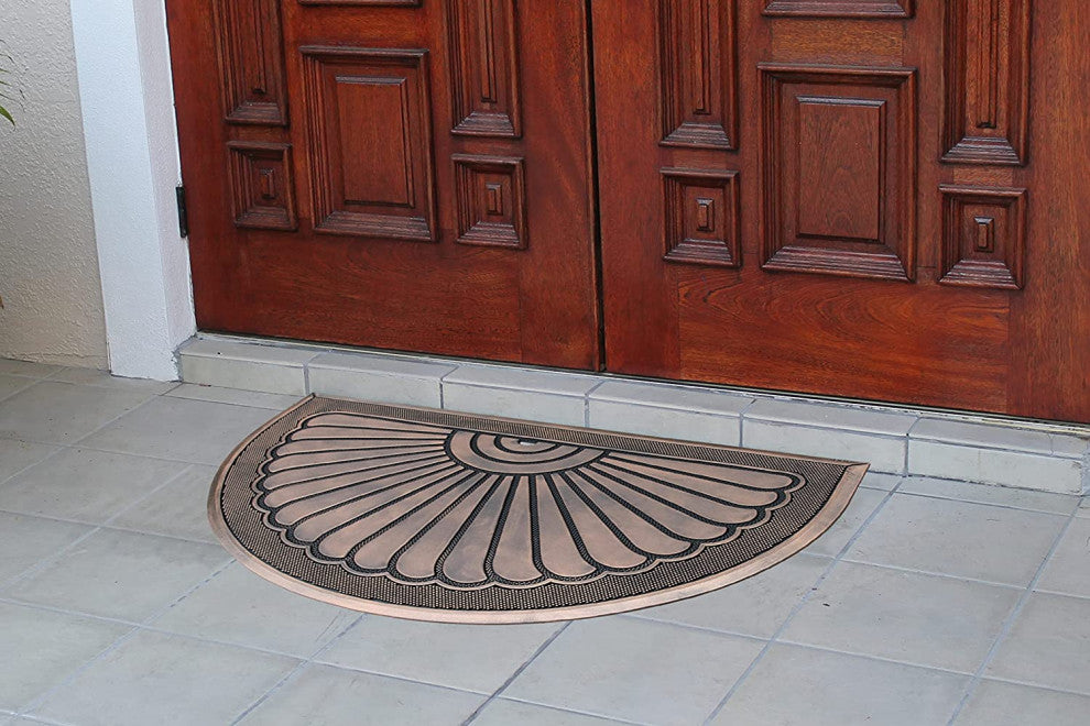 A1HC 100% Pure Rubber Front Door Mat 30"x48" Non-Slip, Sunburst Bronze