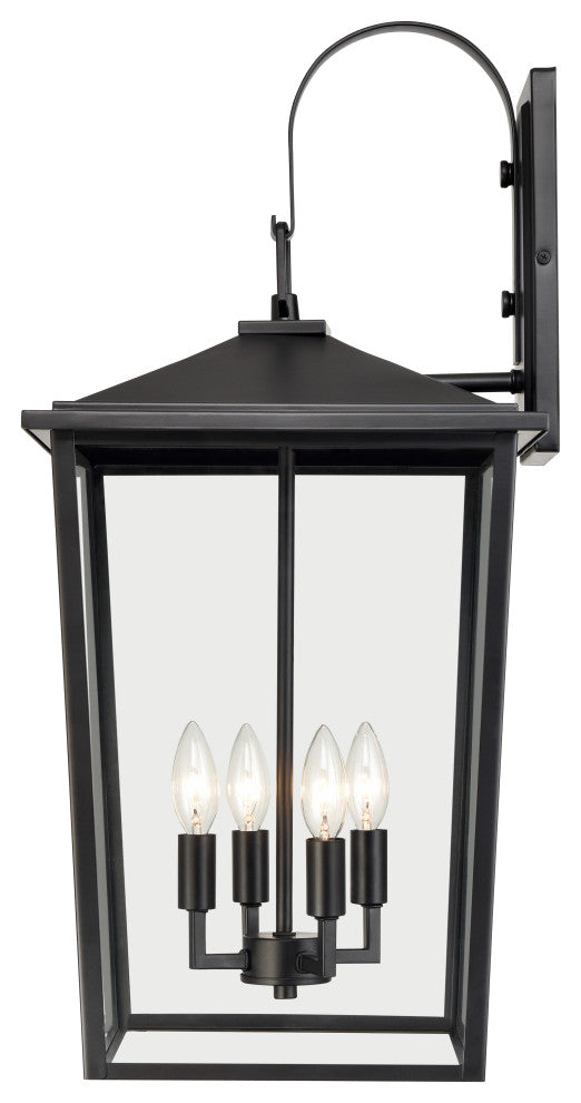4 Light 13 in. Powder Coated Black Outdoor