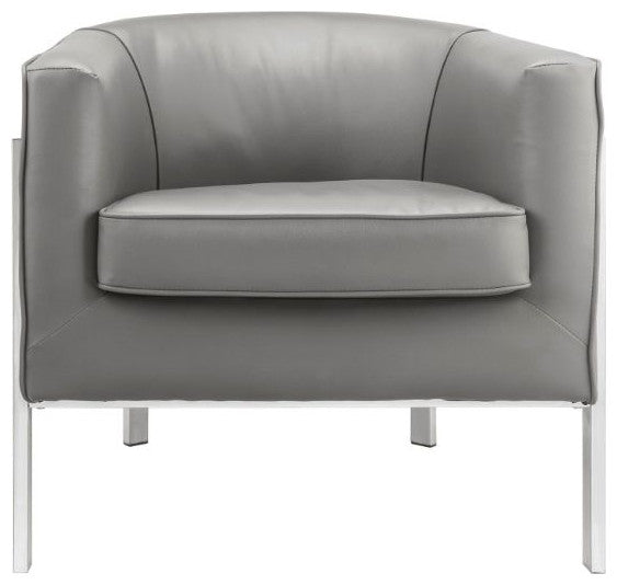 Acme Tiarnan Accent Chair Vintage Gray PU and Chrome