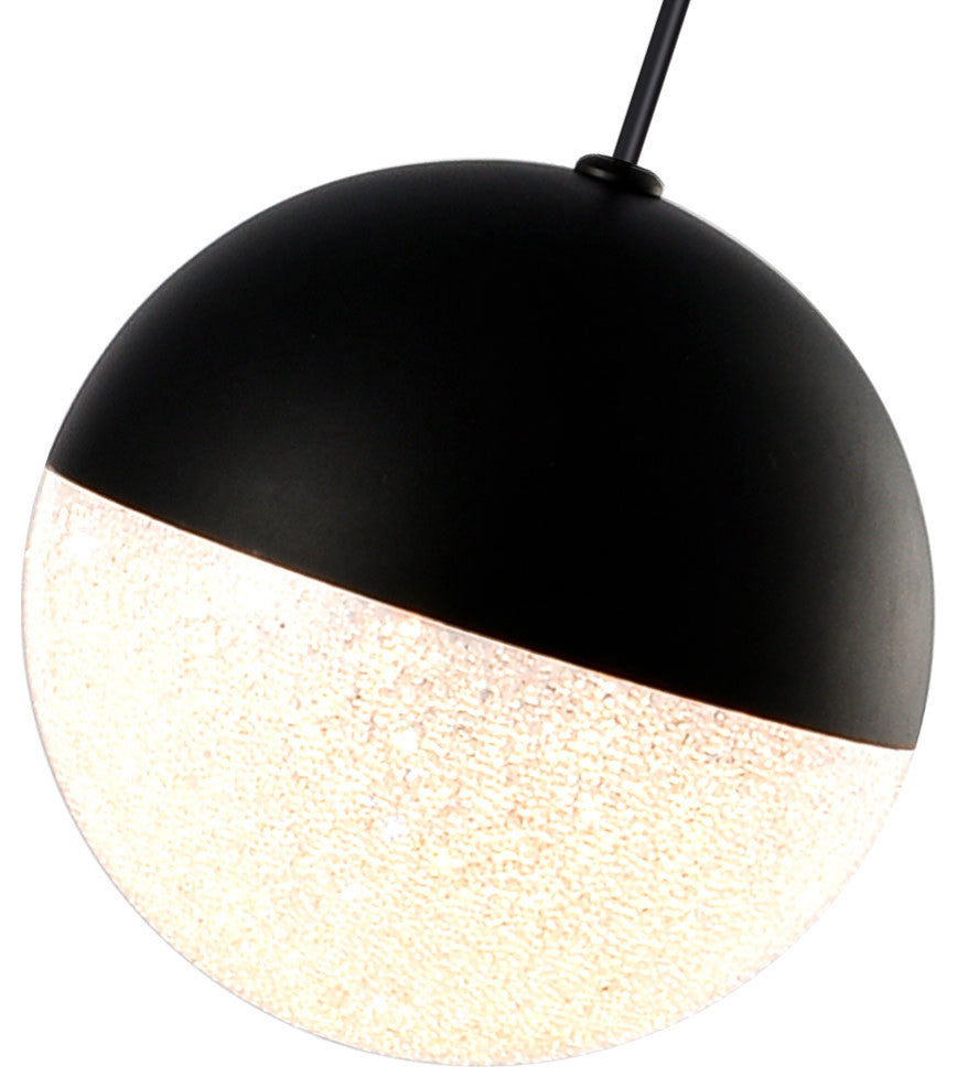 Ravello 5" ETL Certified Integrated LED Pendant Lighting Fixture, Black