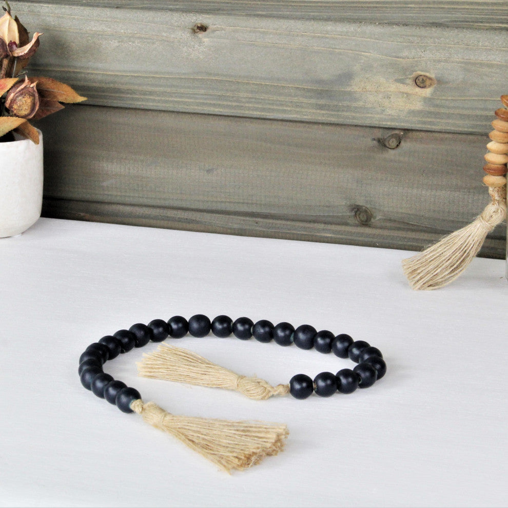 Akaida Dark Blue Wooden Bead Tassel Decor
