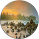 Rocky Romantic Beach Of Sri Lanka, Landscape Disc Metal Artwork, 11"