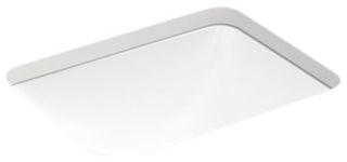 Kohler Caxton Rectangle Under-Mount Bathroom Sink w/ Overflow, White