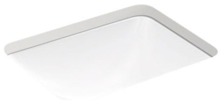Kohler Caxton Rectangle Under-Mount Bathroom Sink w/ Overflow, White
