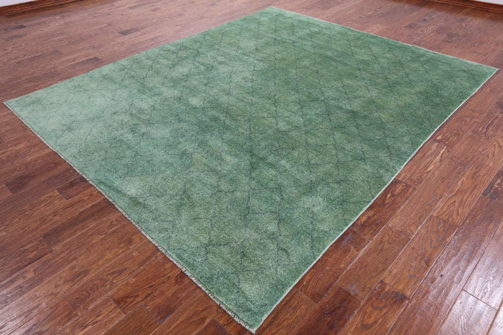 8' 1" X 9' 9" Full Pile Overdyed Hand-Knotted Wool Rug - PR4266