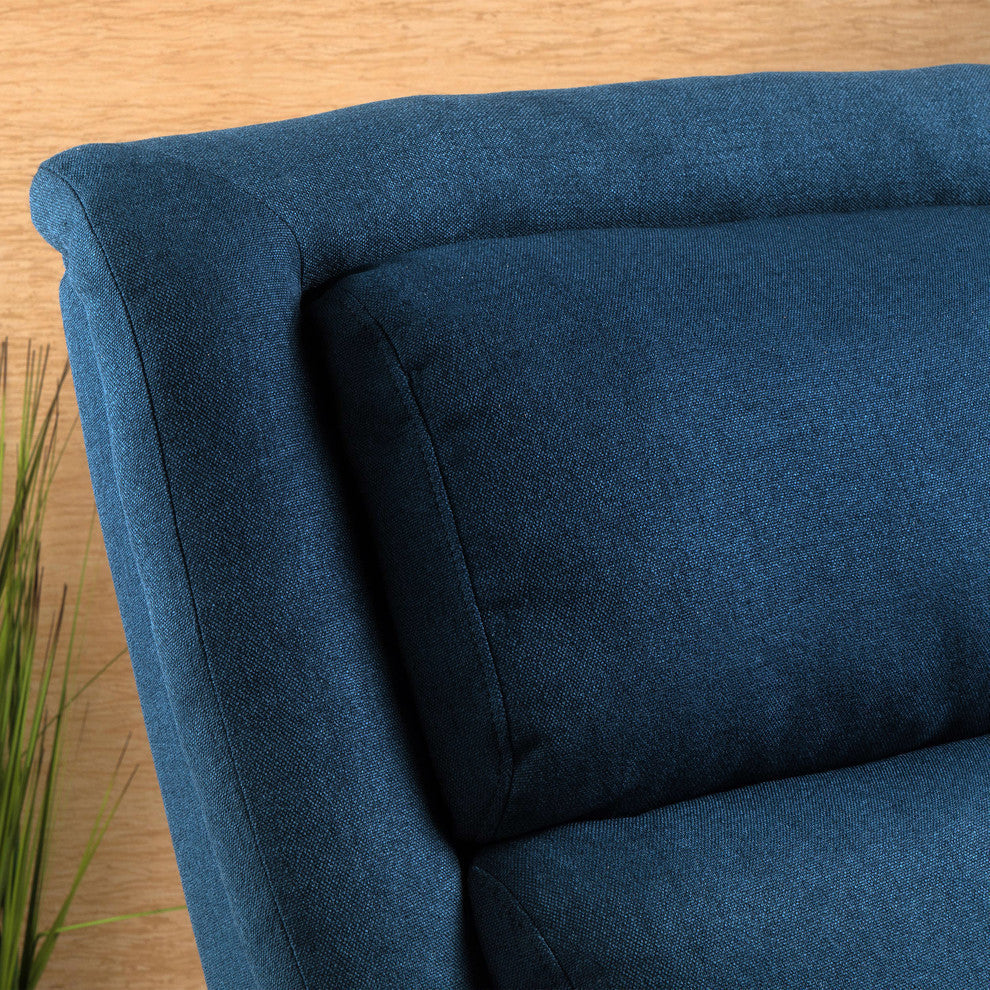 GDF Studio Monica Dark Blue Fabric Recliner