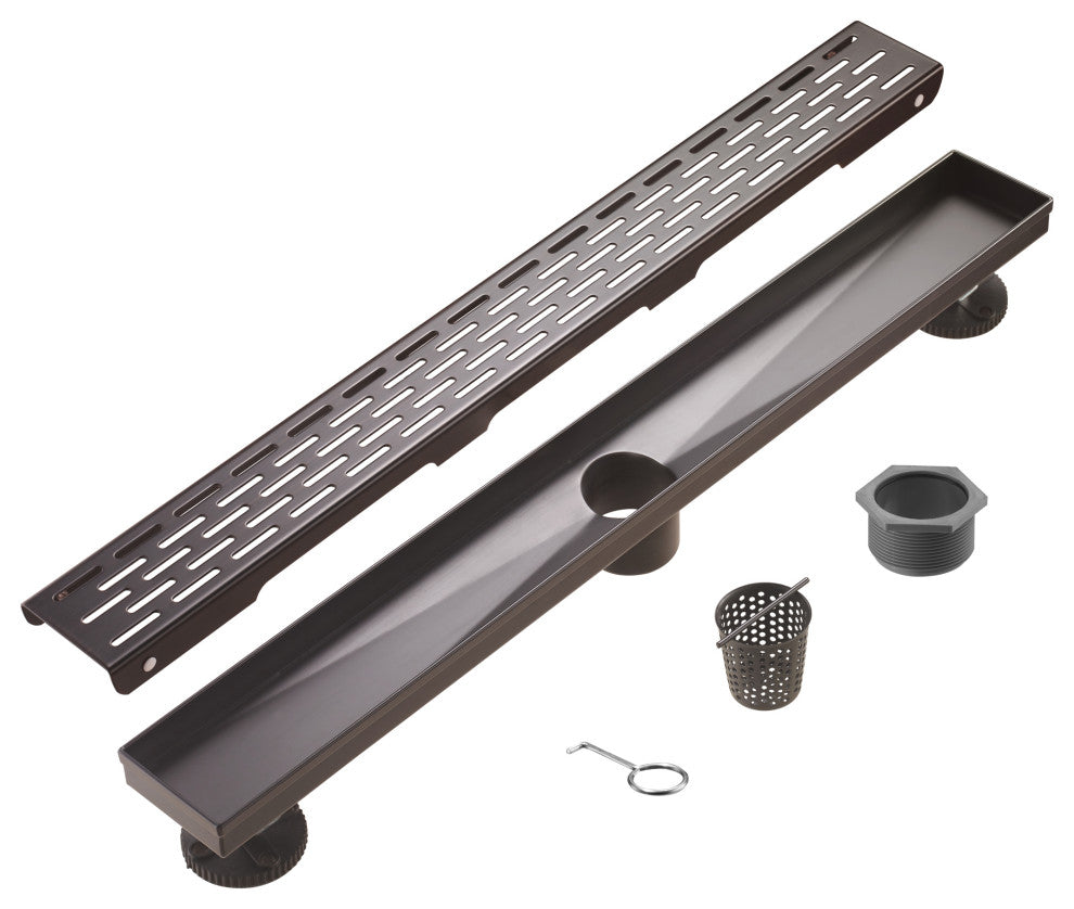 Linear Floor Drain with Removable Decorative Cover UPC certified, Venetian Bronze, 36"
