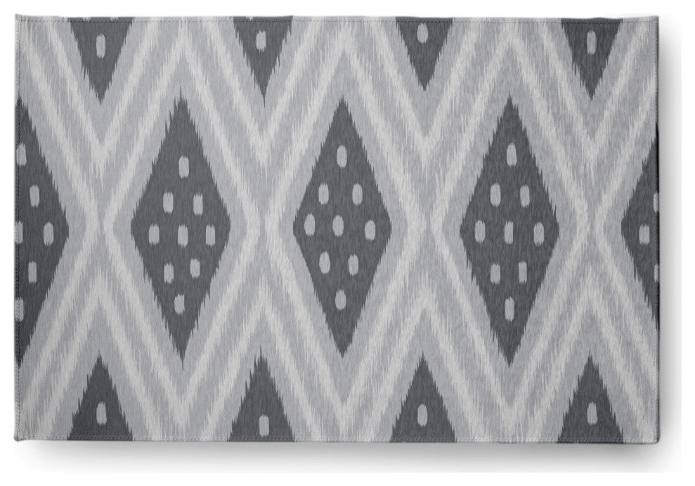 Diamond & Dots Soft Chenille Area Rug, Gray, 2'x3'