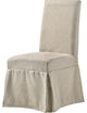 Benzara BM280304 Modern Fabric Skirted Dining Chair, Rubberwood, Set of 2, Beige