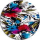 Flowers With Fusion Of Colors, Abstract Large Disc Metal Wall Art, 11"