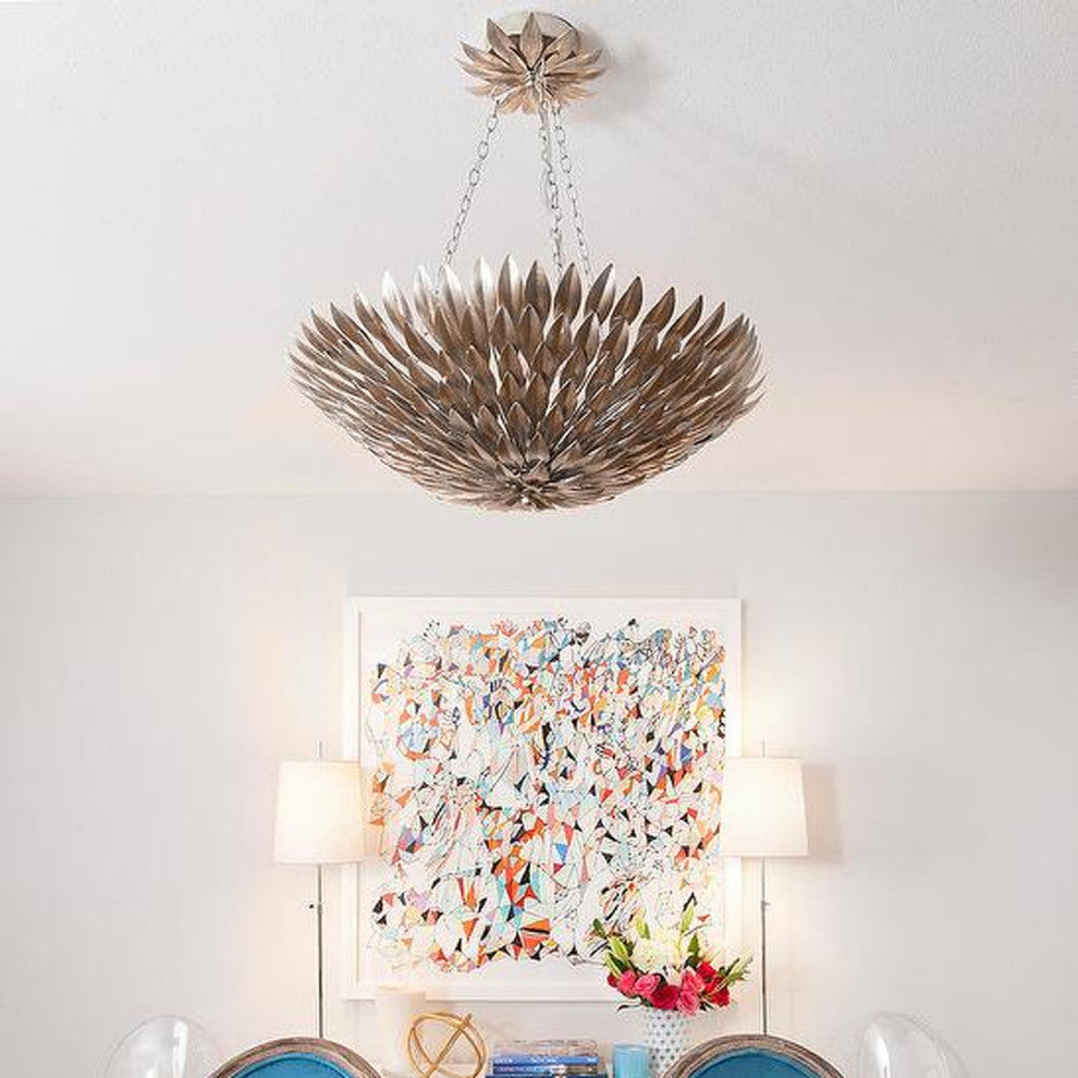 Crystorama Lighting Group 519 Broche 8 Light 30"W Chandelier - Antique Silver