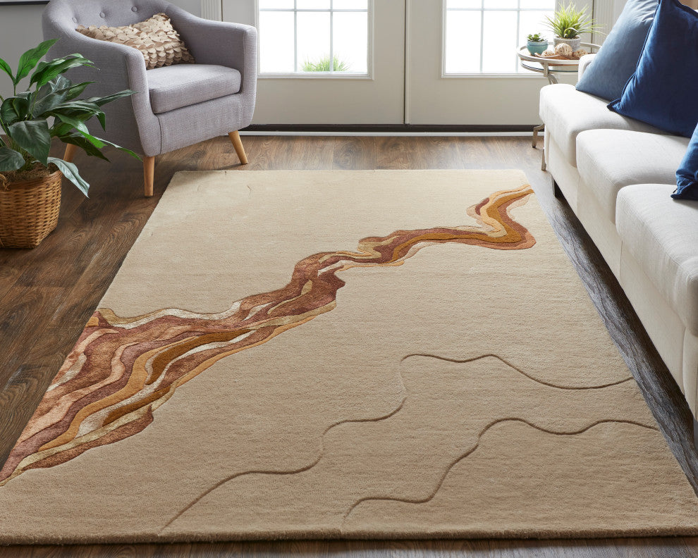 Weave & Wander Arwyn Modern Wool Rug, 8'x10'