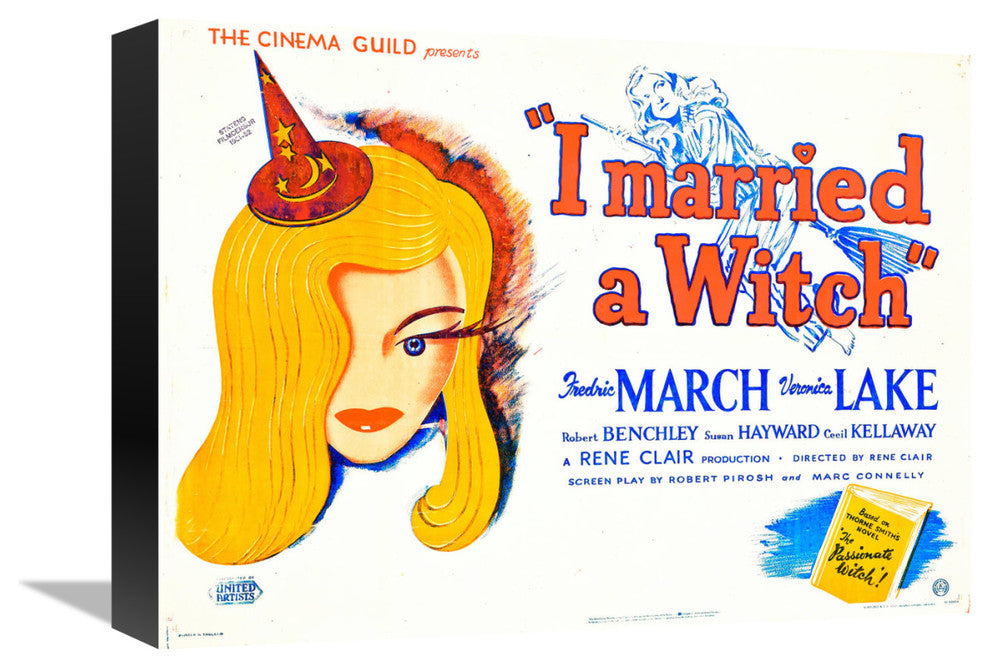 "I Married a Witch - Veronica Lake" Canvas Giclee, 16"x12"
