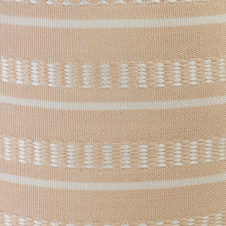 Dash and Stripe Geometric Indoor Outdoor Pouf, Peach/White