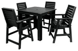 Glennville 5-Piece Square Counter Dining Set, Weathered Acorn, Black
