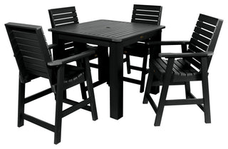 Glennville 5-Piece Square Counter Dining Set, Weathered Acorn, Black