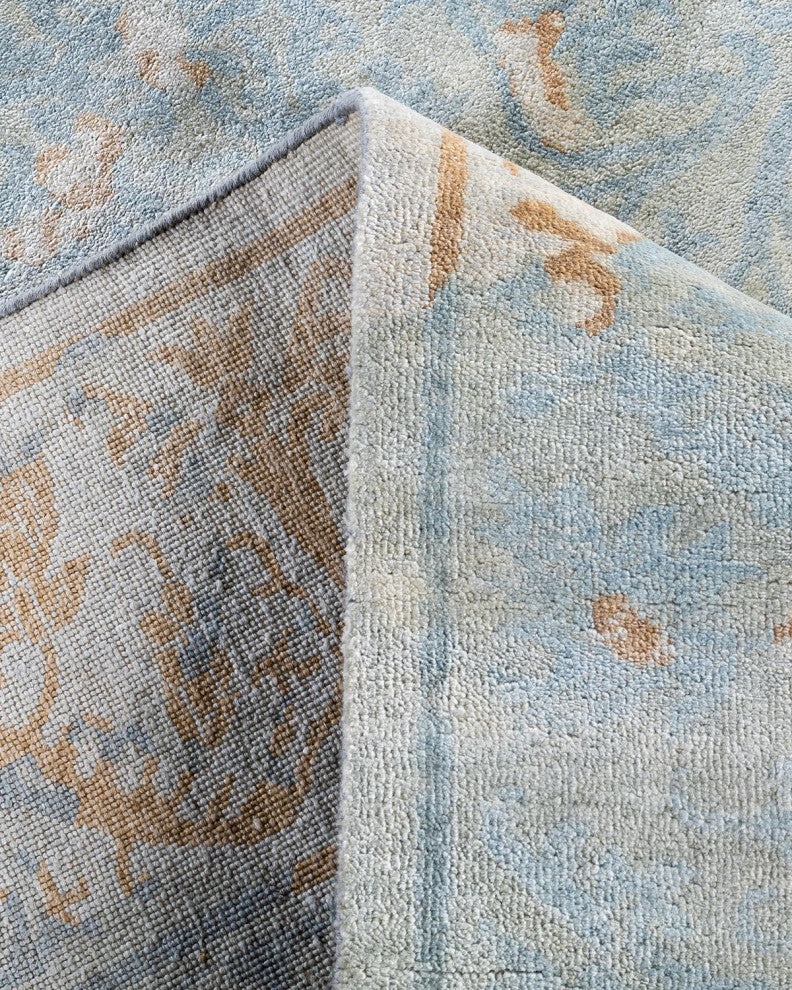 Ikat, One-of-a-Kind Hand-Knotted Area Rug - Blue, 9' 4" x 11' 10"