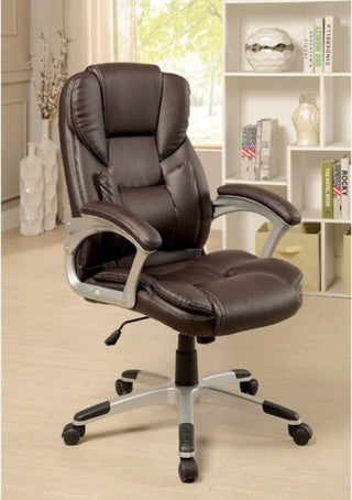 Benzara BM131837 Sibley Contemporary Office Chair, Brown Finish