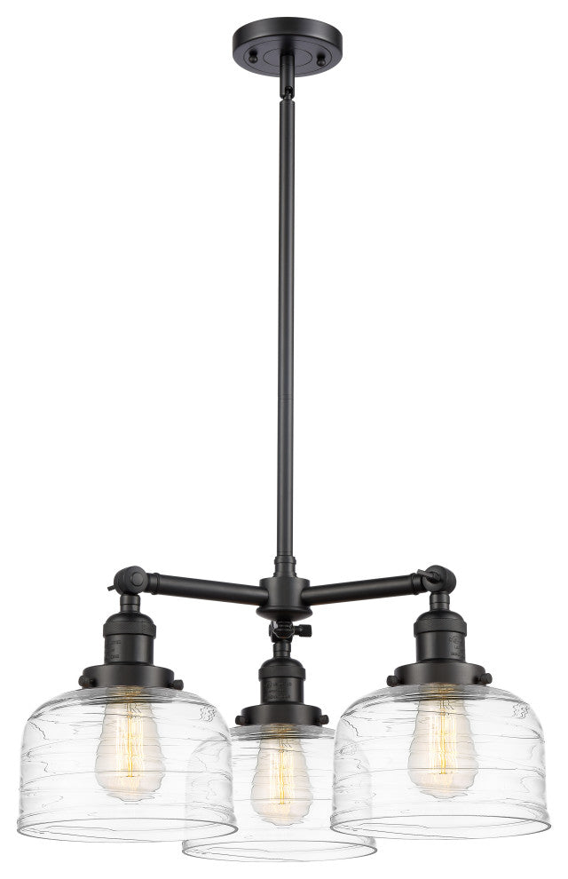 INNOVATIONS 207-BK-G713-LED 3-Light Chandelier Matte Black