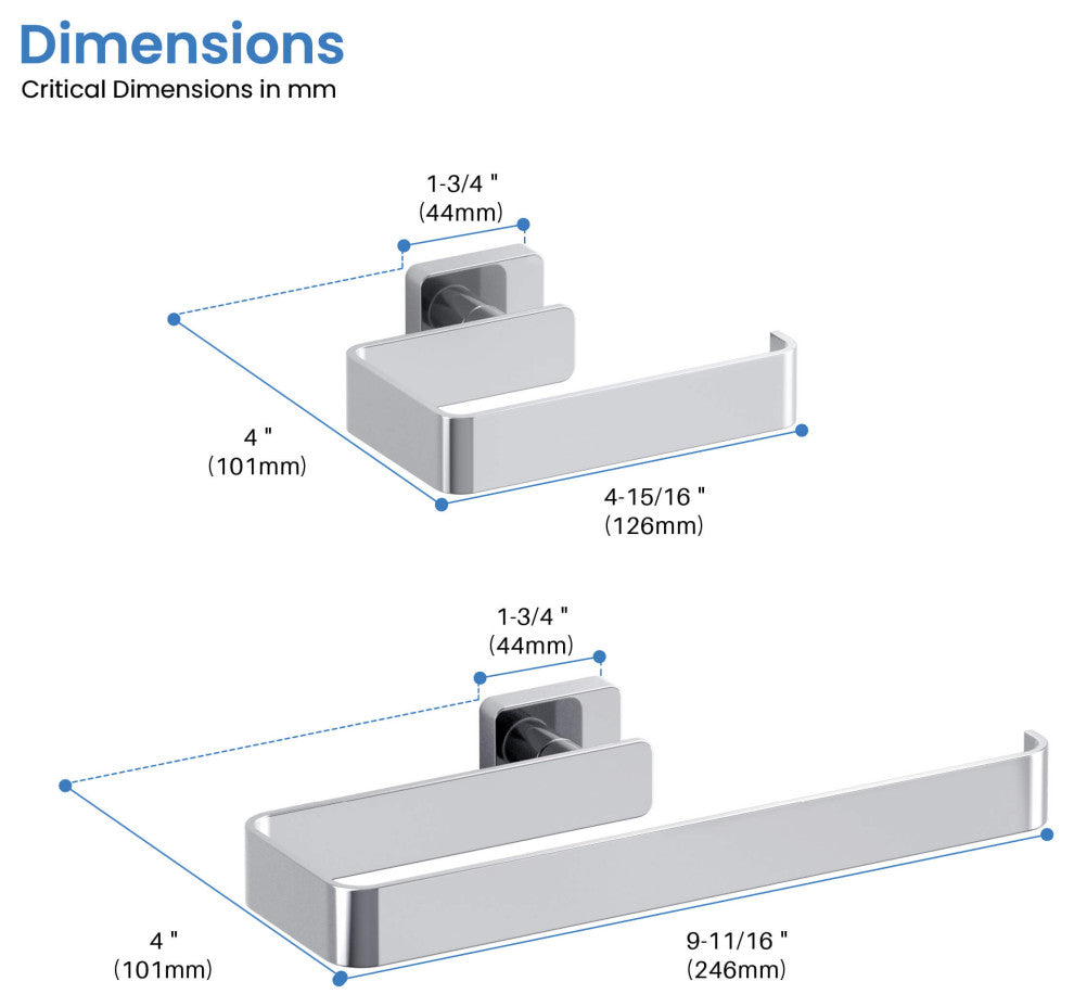 Blaze 2 Piece Bathroom Hardware Set, Chrome