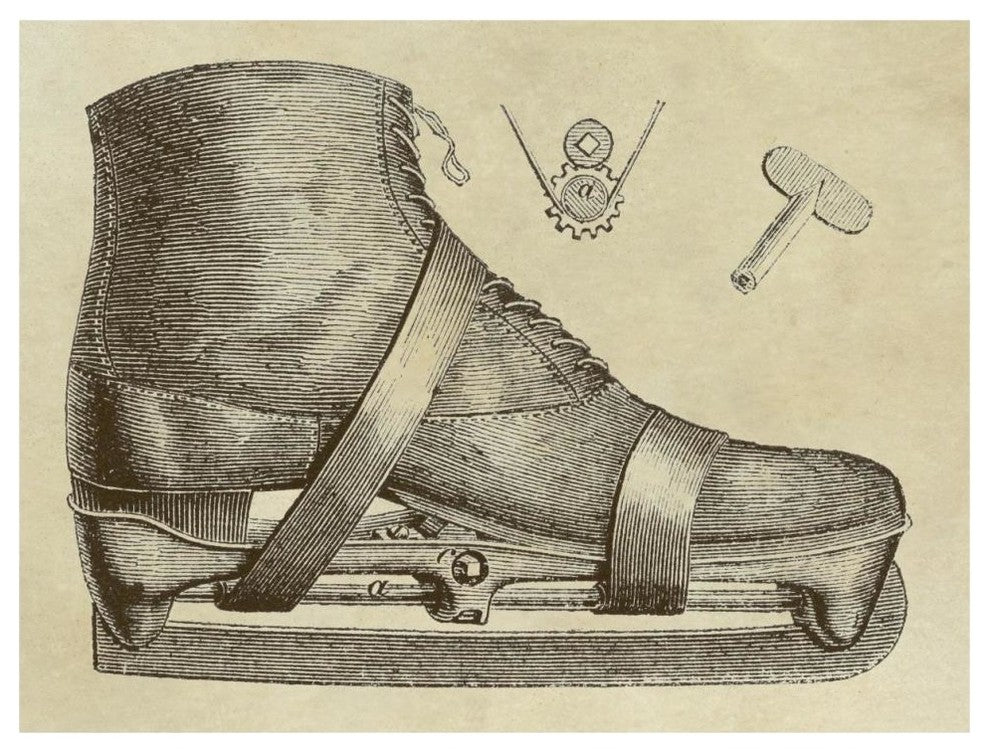 "Mechanics of the Ice Skate" Digital Paper Print by Inventions, 46"x35"