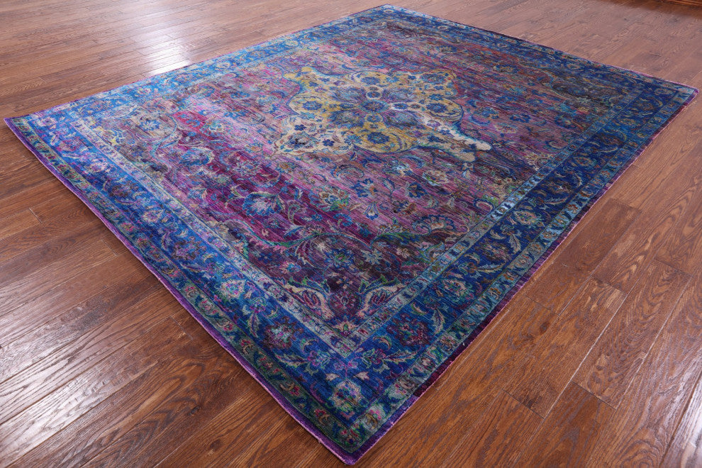 Persian Hand-Knotted Silk Rug 7' 11" X 9' 9" Q6801