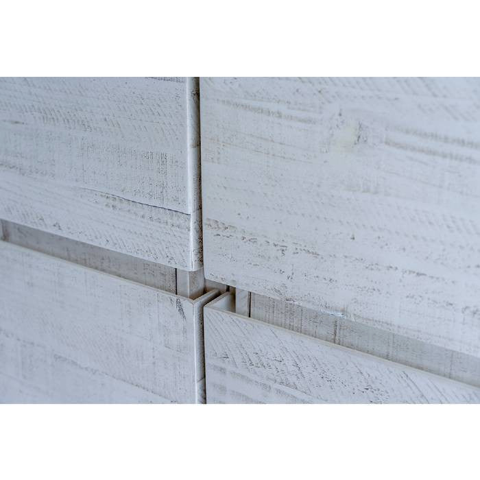 Fresca Formosa Modern 60" Rustic White Double Sink Vanity Set, Faucet Fft1030bn