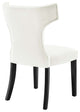 Curve Performance Velvet Dining Chairs, Set of 2, White