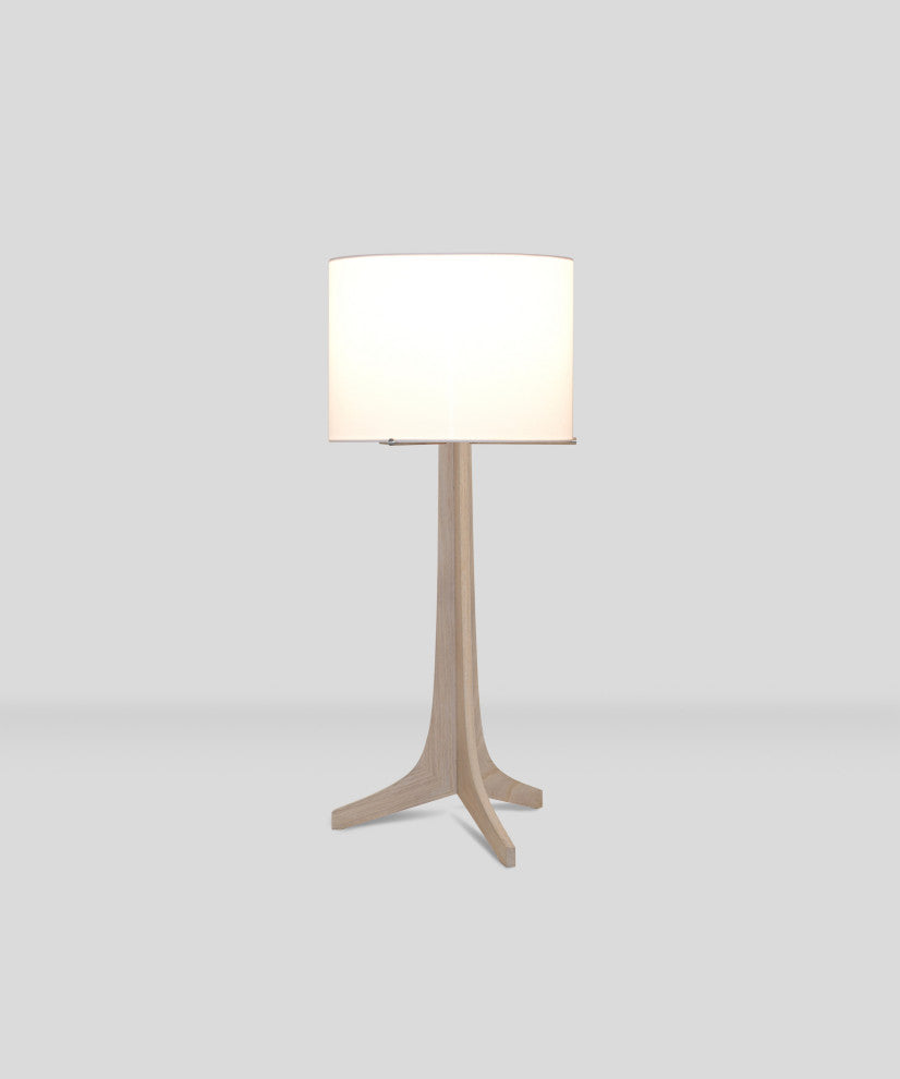 Nauta Table Lamp, Brushed Aluminum White Linen Shade