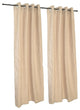 Dupione Sand Sunbrella Outdoor Single-Panel Curtain With Grommets, 96"