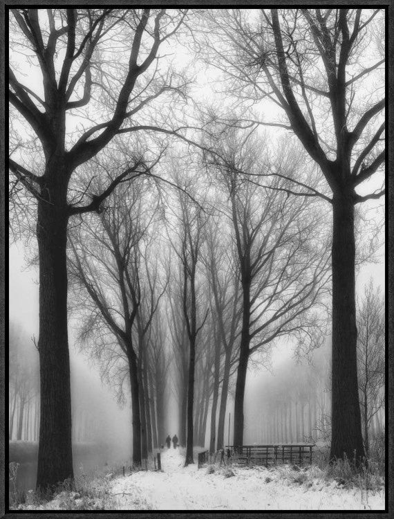 "Then Winter Comes" Framed Canvas Giclee by Yvette Depaepe, 17x23"