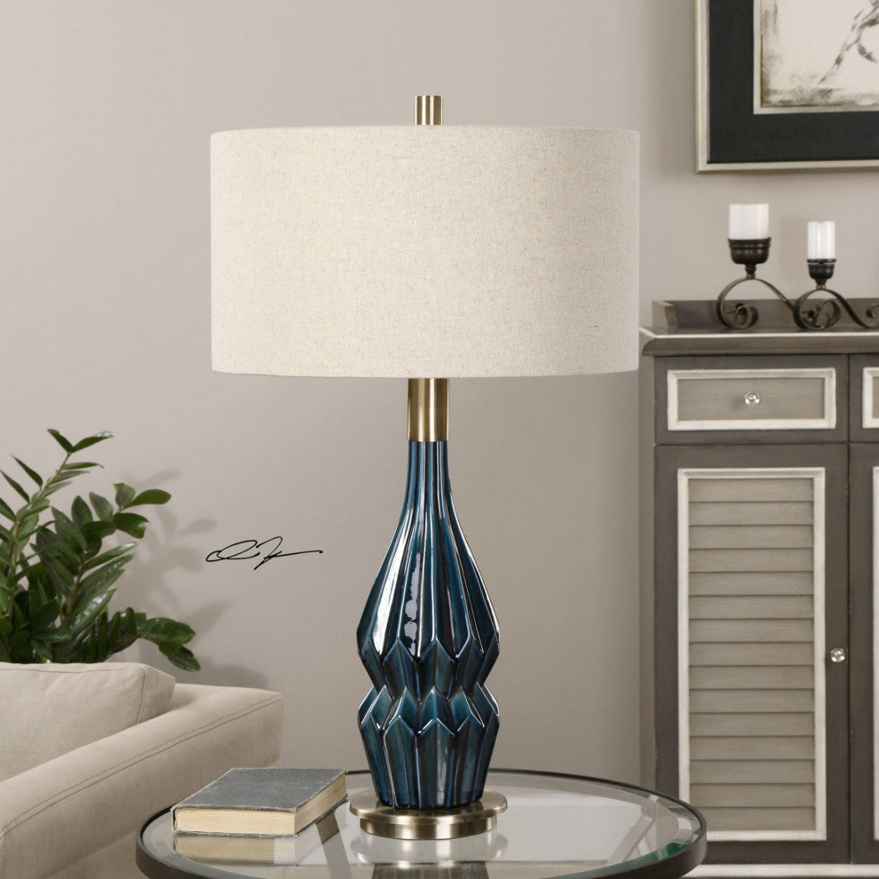 Uttermost 27081 Prussian Accent Table Lamp 31.5" in Height - Deep Blue