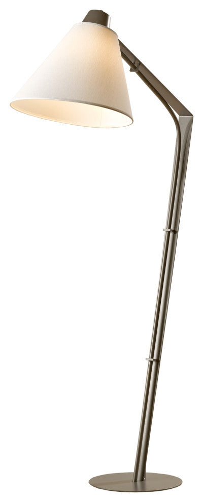 Reach Floor Lamp, Dark Smoke Finish, Natural Anna Shade