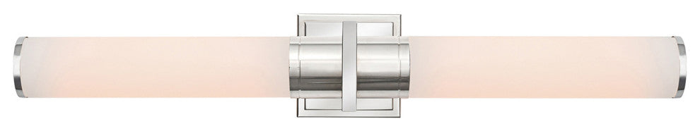 Positano - 2-Light Bathroom Vanity Light - 29"W - Polished Nickel - White Glass