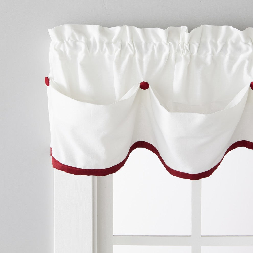 Manor Window Curtains, Berry, 58x13