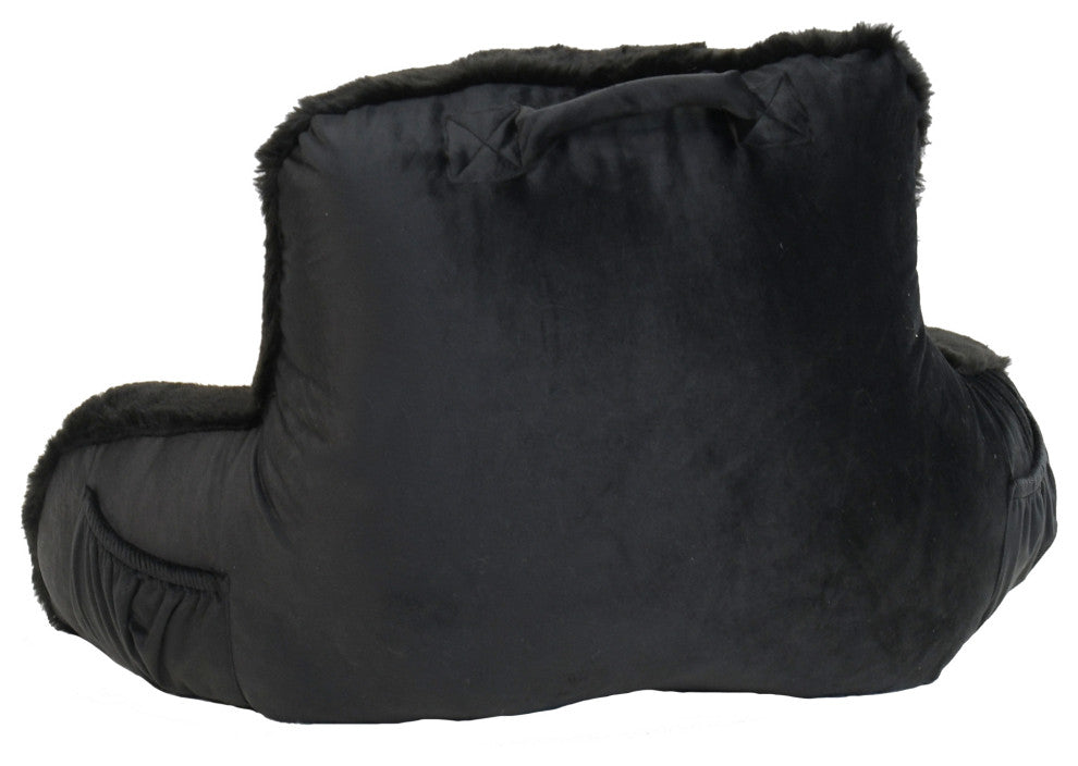 Faux Fur Bedrest Shell, Black, 20"x18" X17"