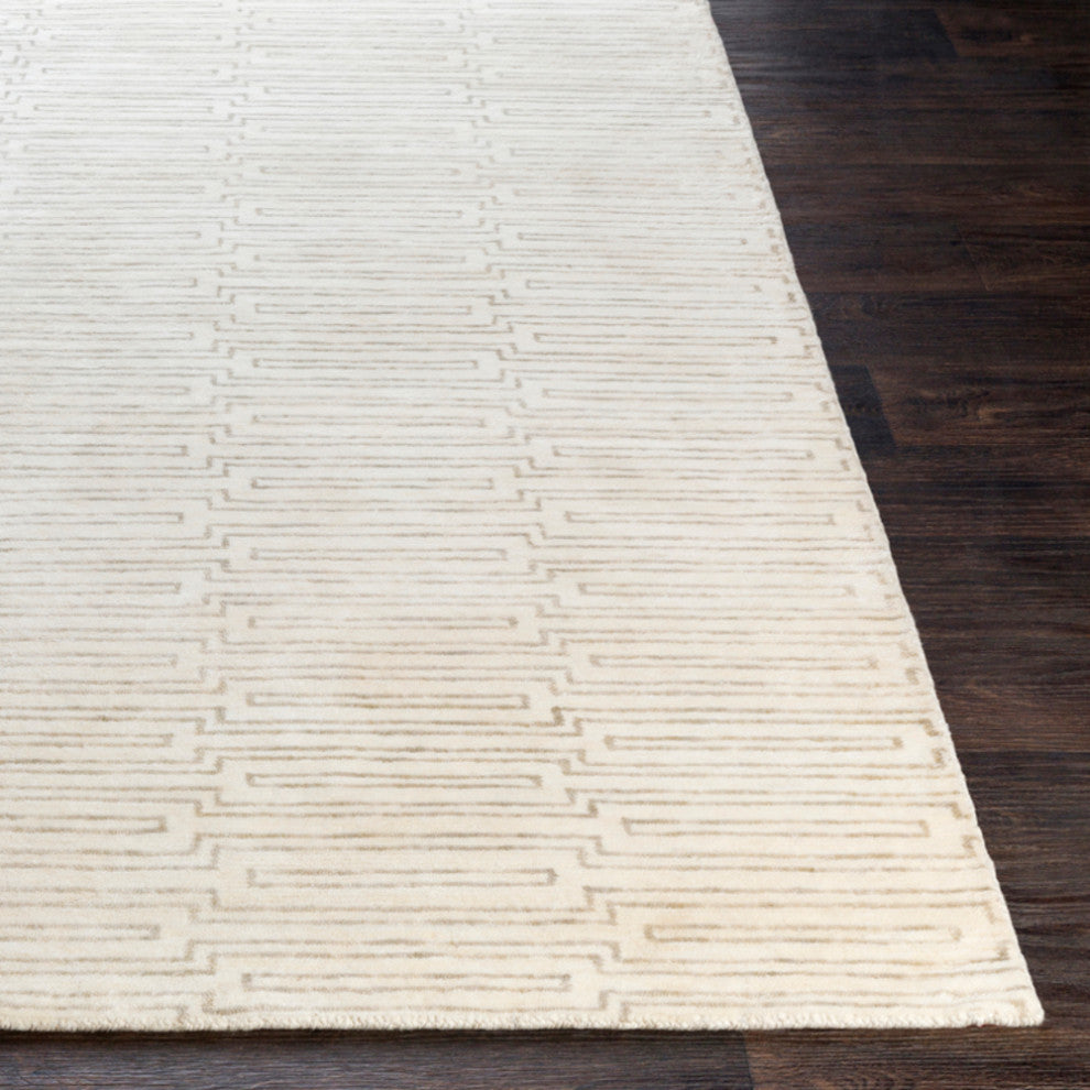 Surya Platinum PLAT-9000 Modern Area Rug, Khaki, 9' x 13' Rectangle