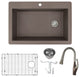 Radius Granite 33-in Drop-In Kitchen Sink Kit in Espresso