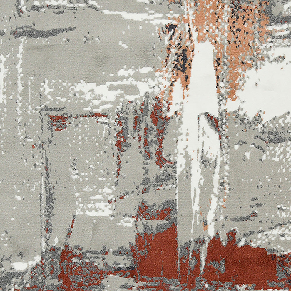 Alpine Ehra Power-Loomed Polypropylene Area Rug, Rust, 10'6" X 13'9"