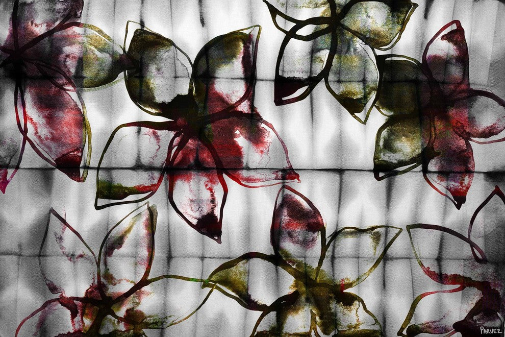"Floral Outlines" Fine Art Canvas Print, 60"x40"