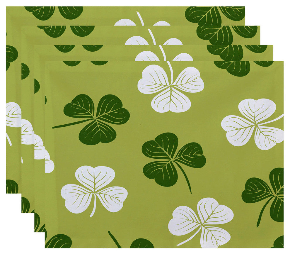 Lucky, Holiday Floral Print Placemat, Green, Set of 4