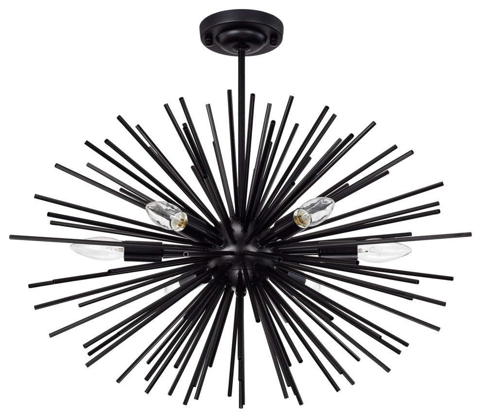 Sami Sputnik Black 6-Light Industrial Chandelier Sphere Globe