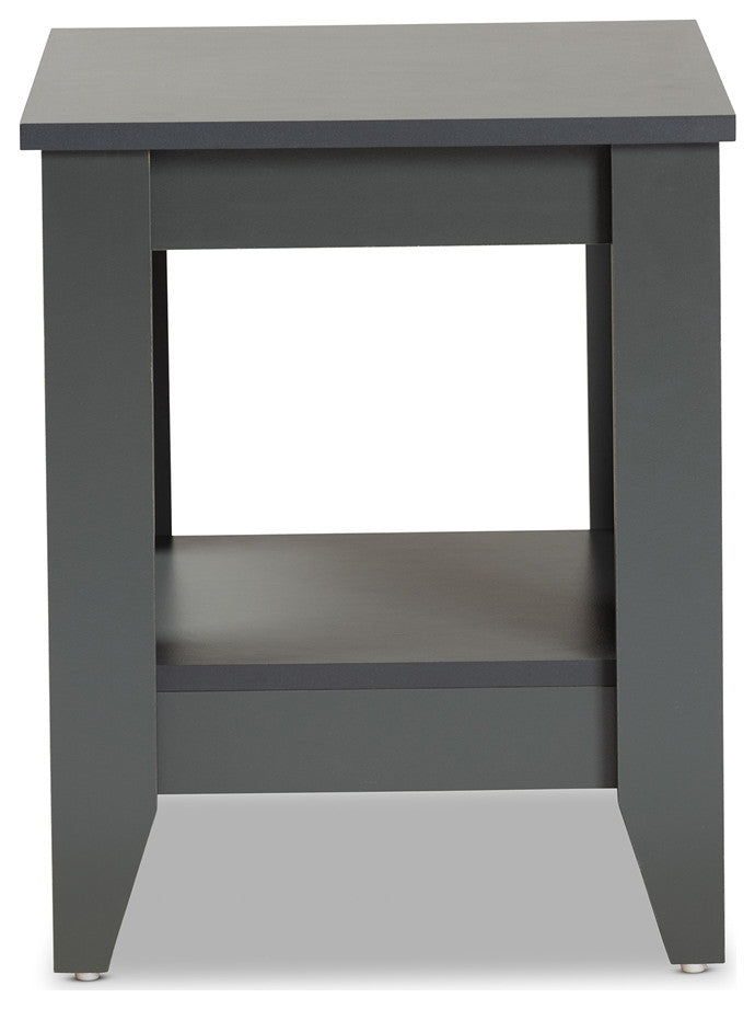 Modern Grey Finished Wood Living Room End Table